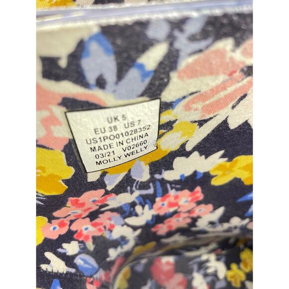 Joules Molly Welly Floral Leopard Rain Boots Navy size 5 women’s - Picture 8 of 8